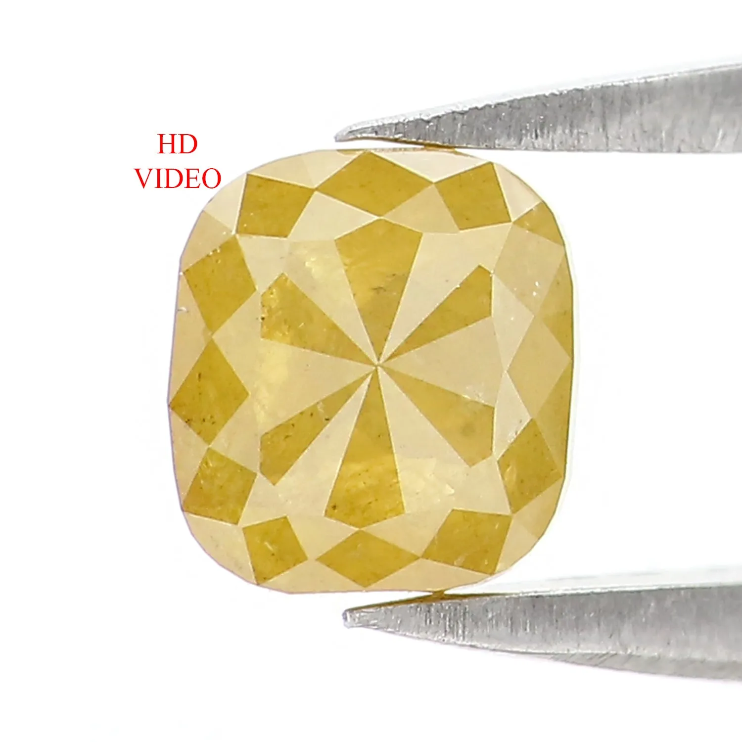 0.87 CT Natural Loose Cushion Shape Diamond Yellow Color Cushion Cut Diamond 5.20 MM Natural Loose Diamond Cushion Rose Cut Diamond LQ1614