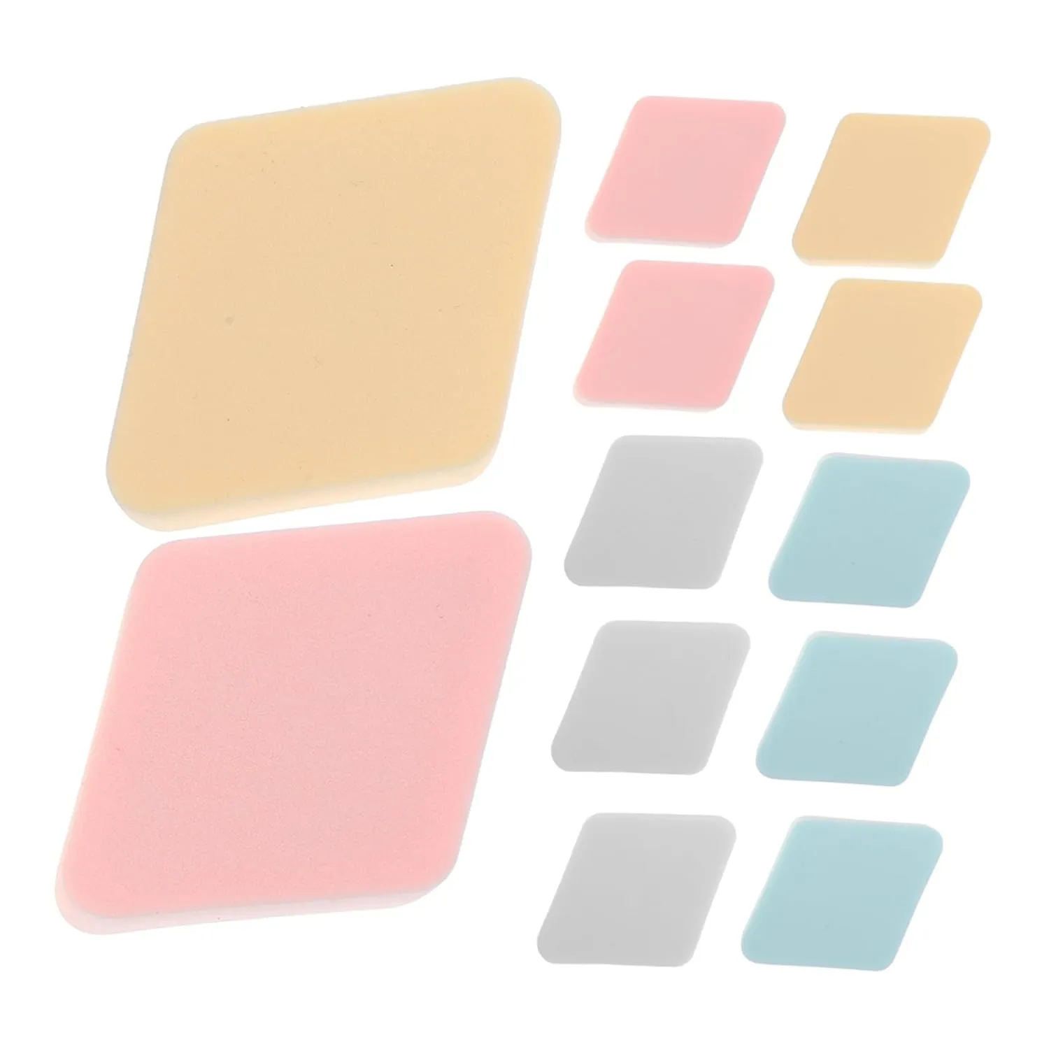 12 Pack Makeup Loose Powder Sponges for Foundation Concealer Blush Rhombus Shape Facial Powder Dual-use Wet Tools