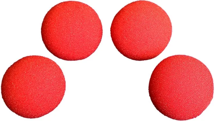 1.5 inch - 4 x Regular Sponge Balls - Red