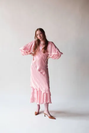 1980s Pink Silk Dress