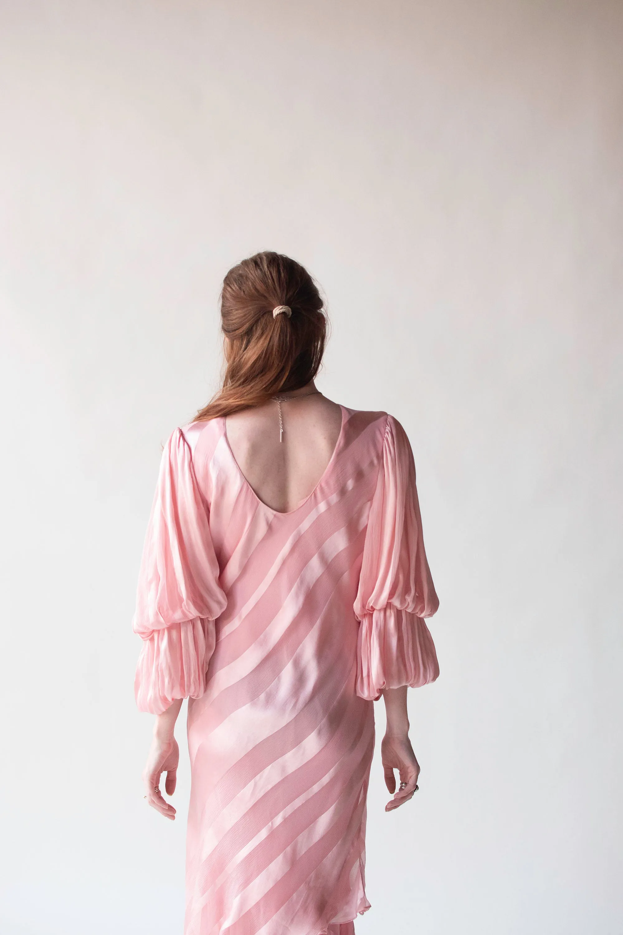 1980s Pink Silk Dress