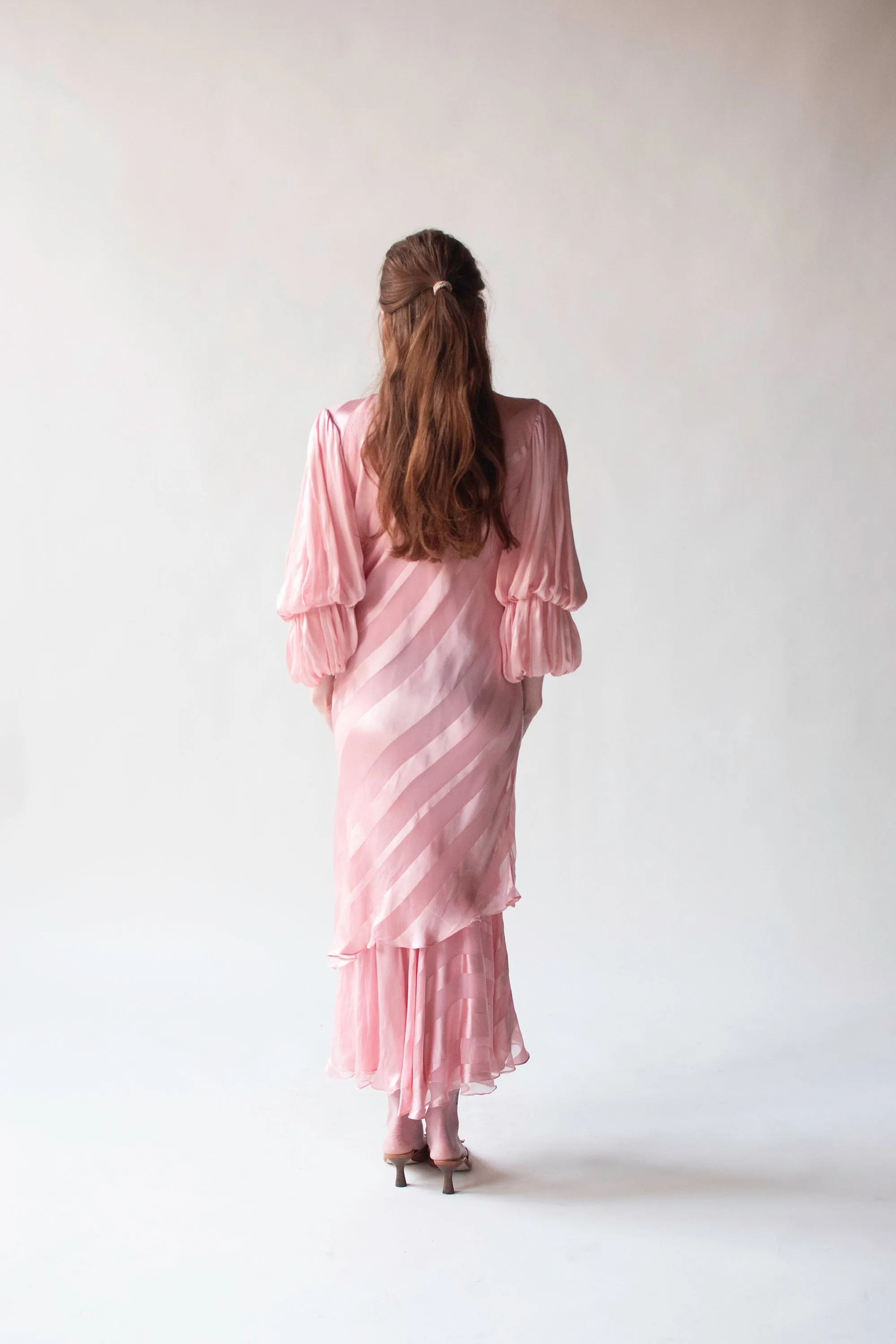 1980s Pink Silk Dress