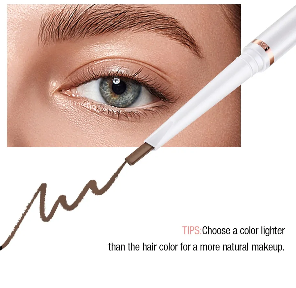 1pc Ultra Slim Triangle Eyebrow Pencil / Waterproof Smudge Eyebrows Pen Tattoo Cosmetics Dark Brown Grey Color