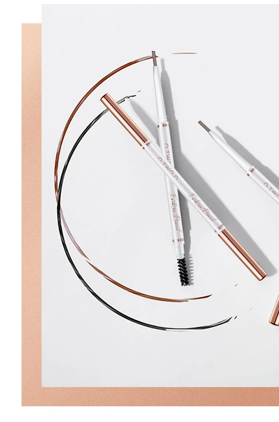 1pc Ultra Slim Triangle Eyebrow Pencil / Waterproof Smudge Eyebrows Pen Tattoo Cosmetics Dark Brown Grey Color