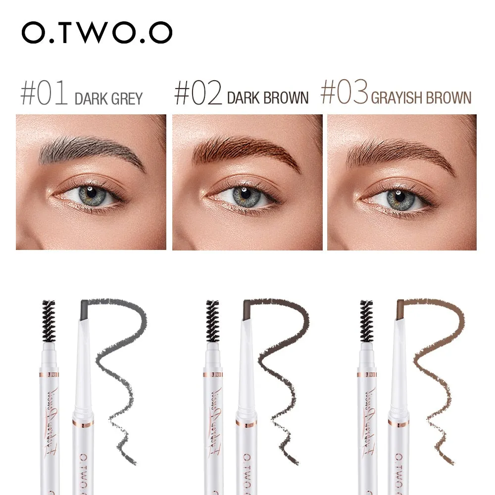 1pc Ultra Slim Triangle Eyebrow Pencil / Waterproof Smudge Eyebrows Pen Tattoo Cosmetics Dark Brown Grey Color
