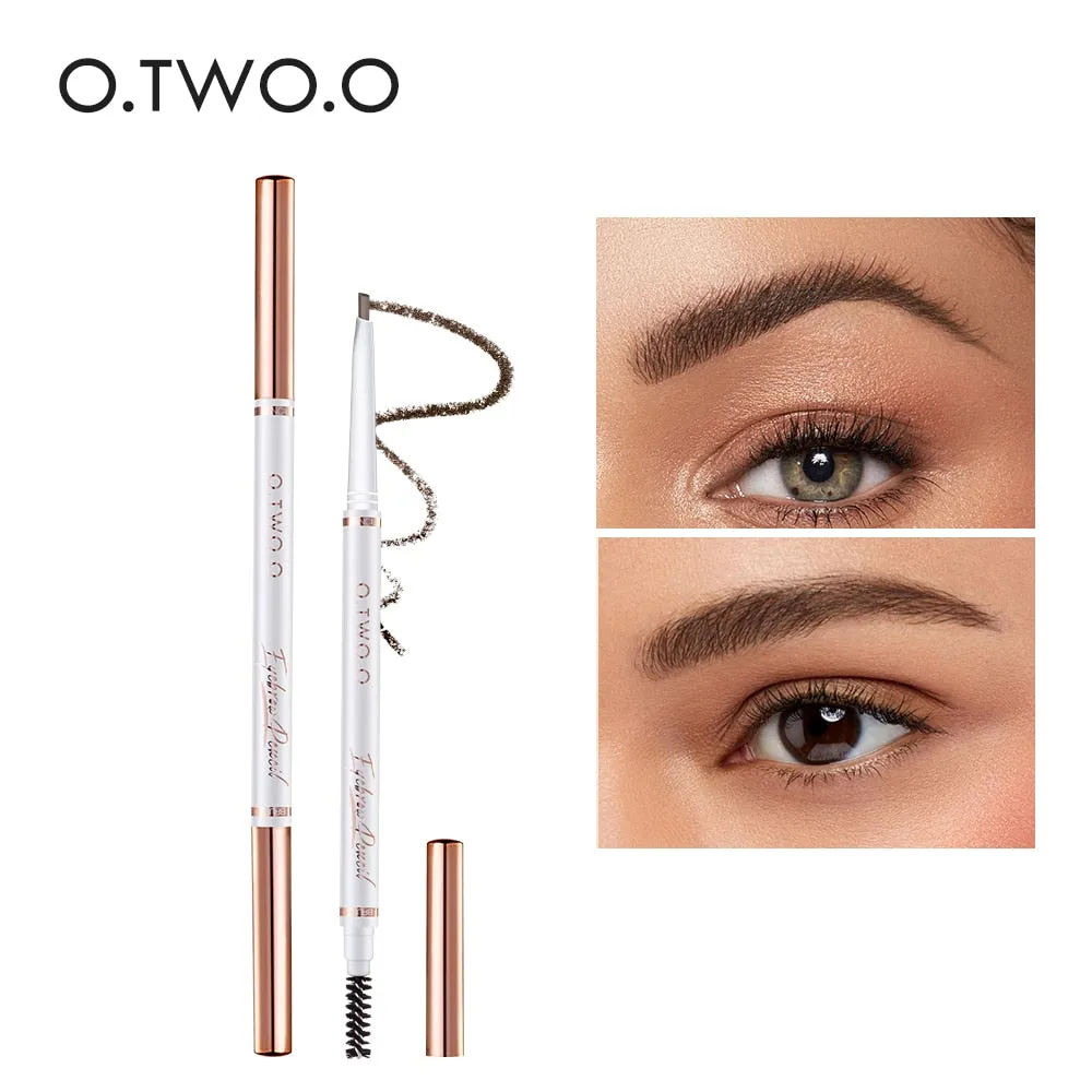 1pc Ultra Slim Triangle Eyebrow Pencil / Waterproof Smudge Eyebrows Pen Tattoo Cosmetics Dark Brown Grey Color