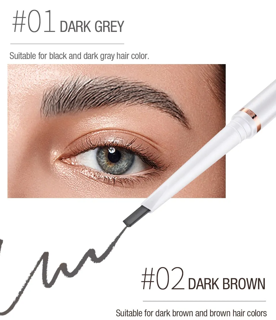 1pc Ultra Slim Triangle Eyebrow Pencil / Waterproof Smudge Eyebrows Pen Tattoo Cosmetics Dark Brown Grey Color