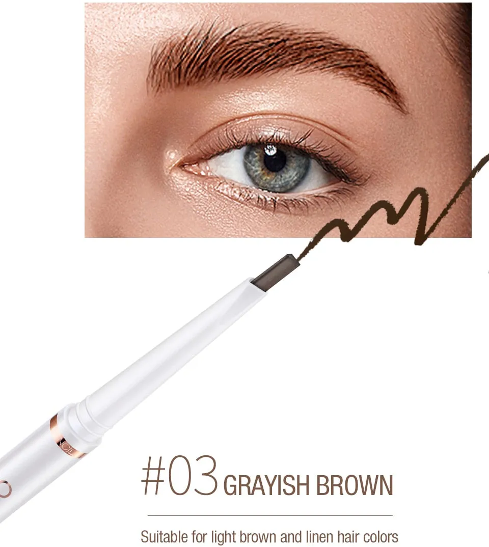 1pc Ultra Slim Triangle Eyebrow Pencil / Waterproof Smudge Eyebrows Pen Tattoo Cosmetics Dark Brown Grey Color