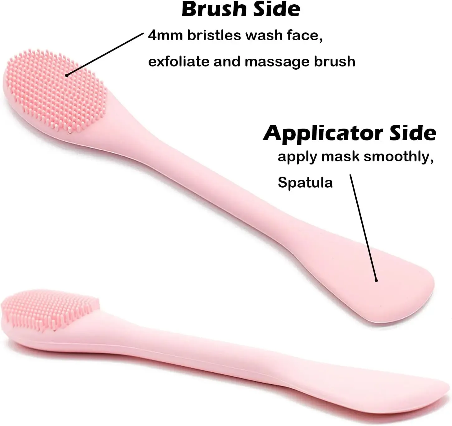2 in 1 Silicone Facial Cleansing Brush, Face Mask Applicator Brush & Face Scrubber for Exfoliating, Massaging, Removing Blackheads and Makeup