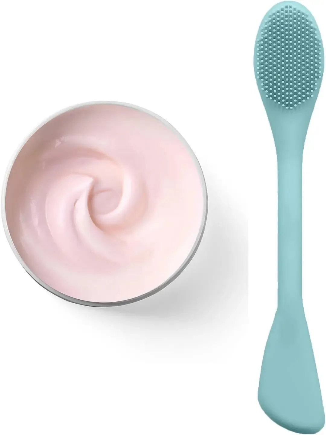 2 in 1 Silicone Facial Cleansing Brush, Face Mask Applicator Brush & Face Scrubber for Exfoliating, Massaging, Removing Blackheads and Makeup