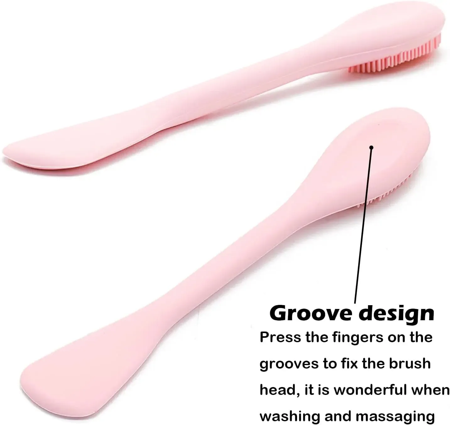 2 in 1 Silicone Facial Cleansing Brush, Face Mask Applicator Brush & Face Scrubber for Exfoliating, Massaging, Removing Blackheads and Makeup