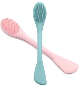 2 in 1 Silicone Facial Cleansing Brush, Face Mask Applicator Brush & Face Scrubber for Exfoliating, Massaging, Removing Blackheads and Makeup