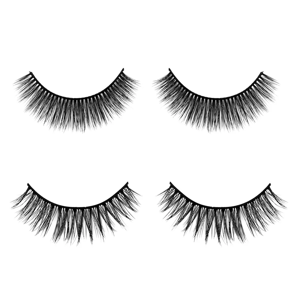 2 Pairs Magnetic Eyelashes and Eyeliner Kit with Tweezer & Lash Curler ML-T04