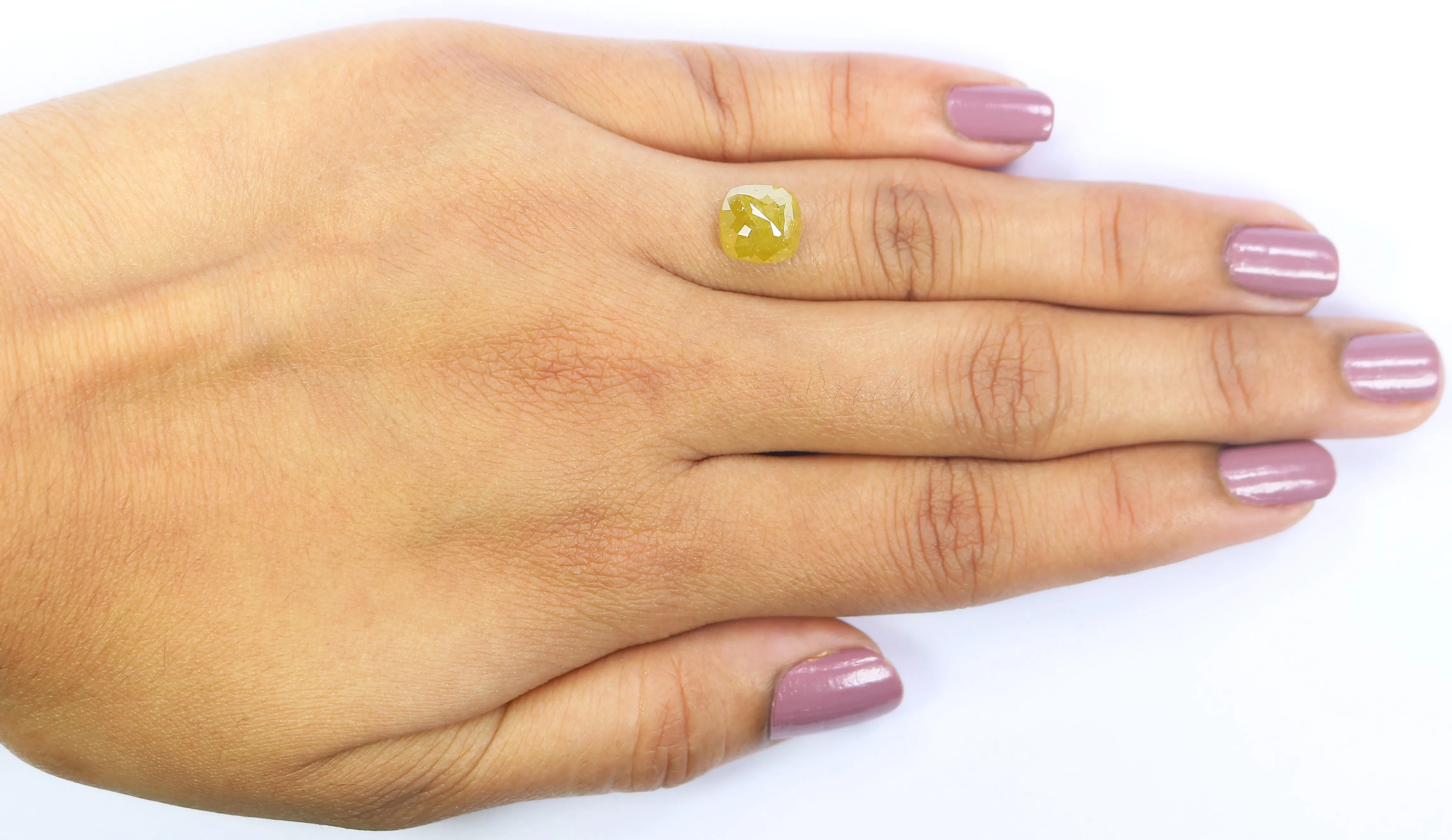 2.94 CT Natural Loose Cushion Shape Diamond Yellow Color Cushion Cut Diamond 7.70 MM Natural Loose Diamond Cushion Rose Cut Diamond QL6112