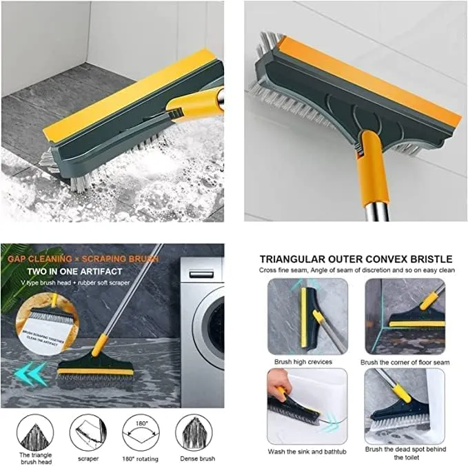 3-in-1 Bathroom Cleaning Brush With Floor Scrub