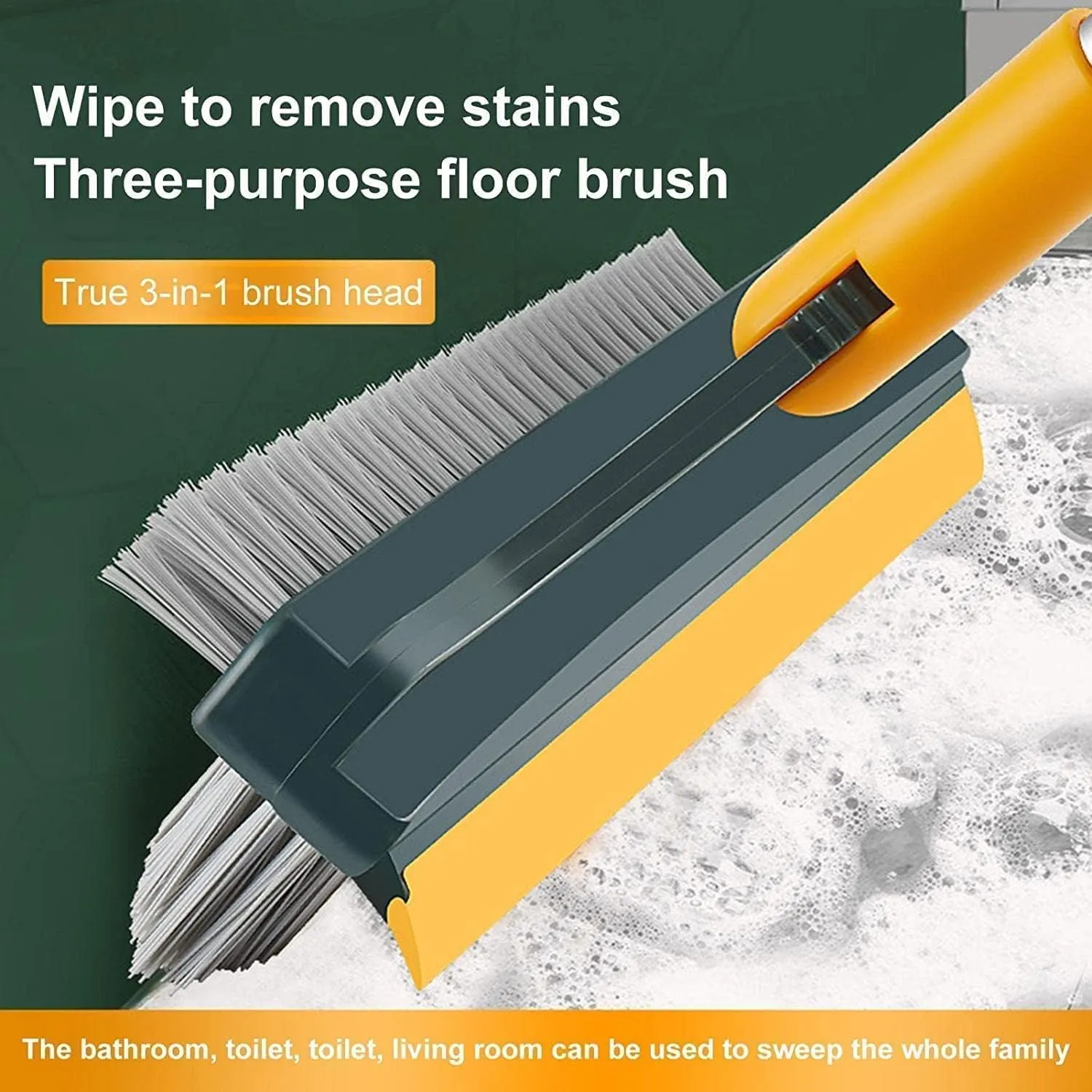 3-in-1 Bathroom Cleaning Brush With Floor Scrub