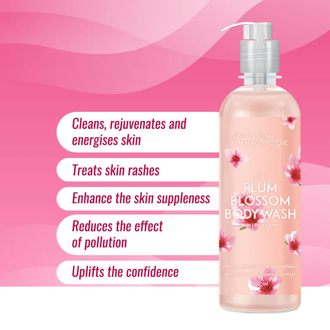 3 in 1 Plum Blossom Body Wash For Skin, Hair, and Body