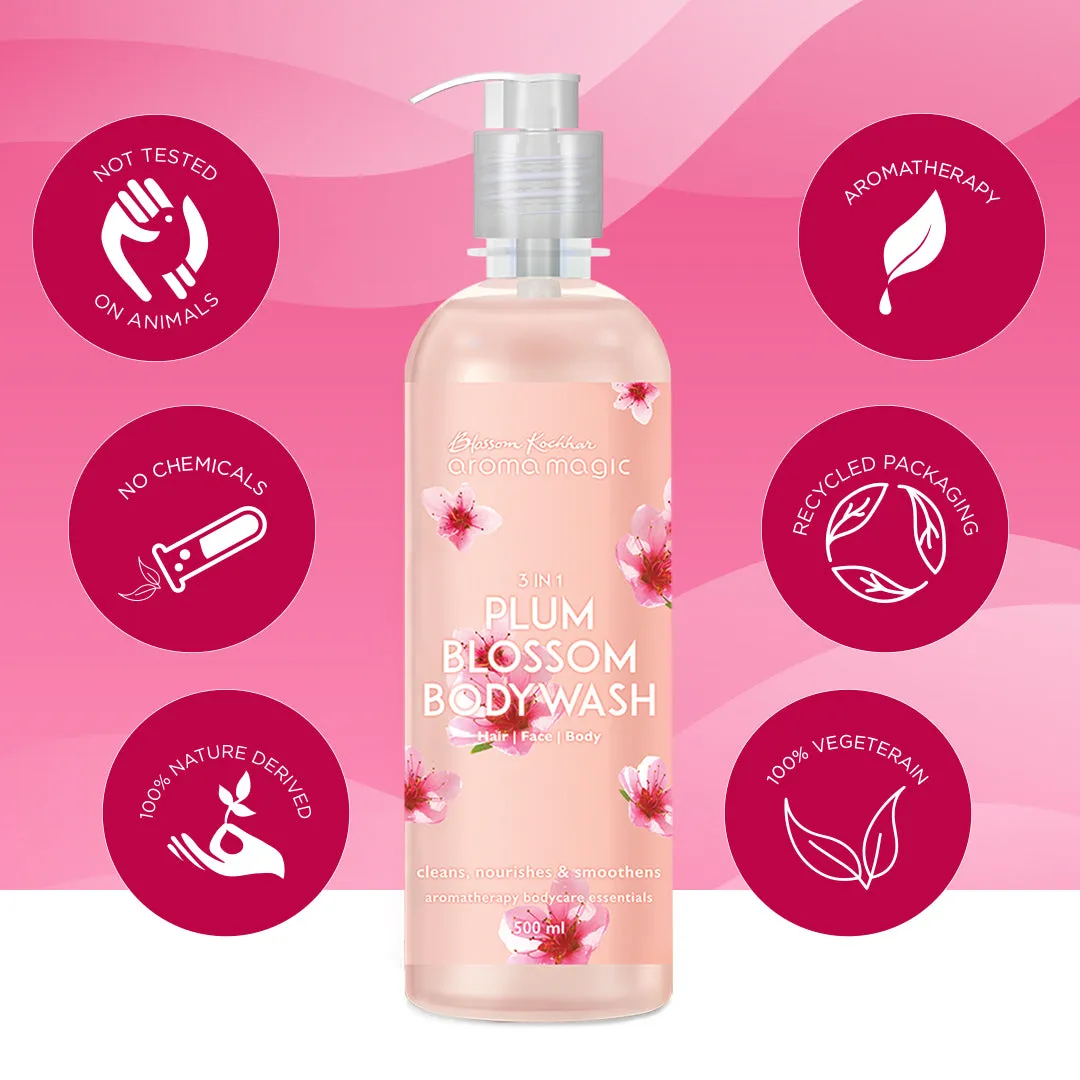 3 in 1 Plum Blossom Body Wash For Skin, Hair, and Body