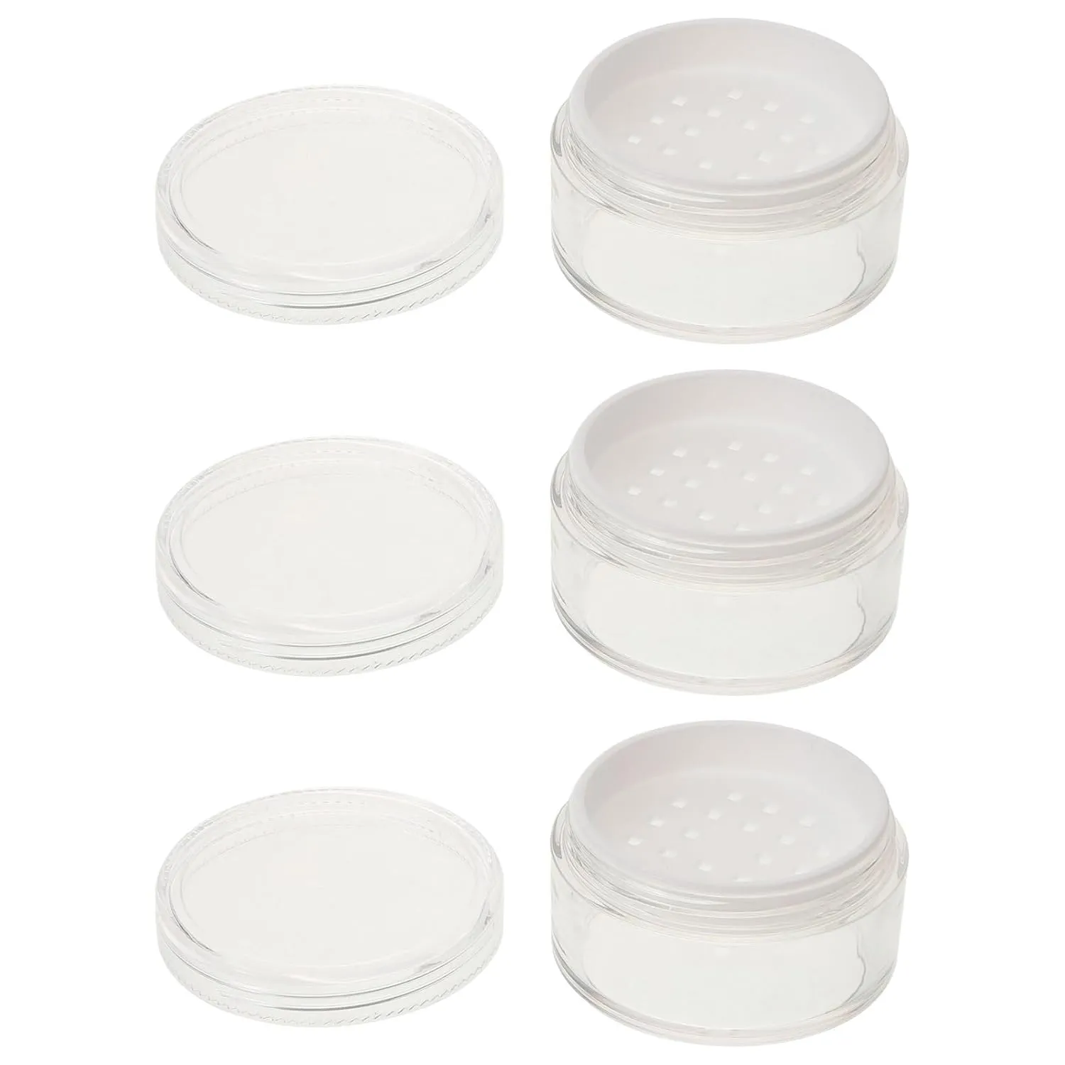 3pcs Portable Mini Loose Powder Boxes Travel Makeup Powder Container Transparent Cosmetic Case for Easy Storage and No Leakage for Daily Use and Travel