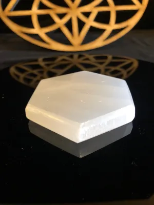 3" Selenite Hexagonal Cleansing Plate