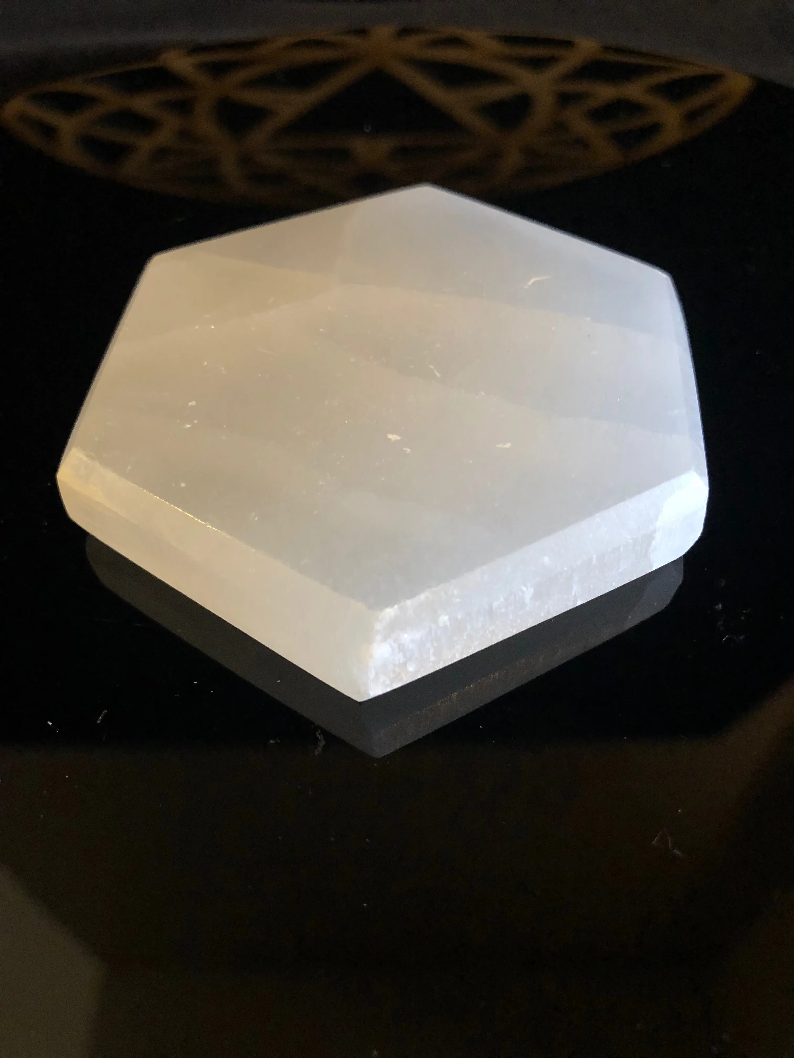 3" Selenite Hexagonal Cleansing Plate