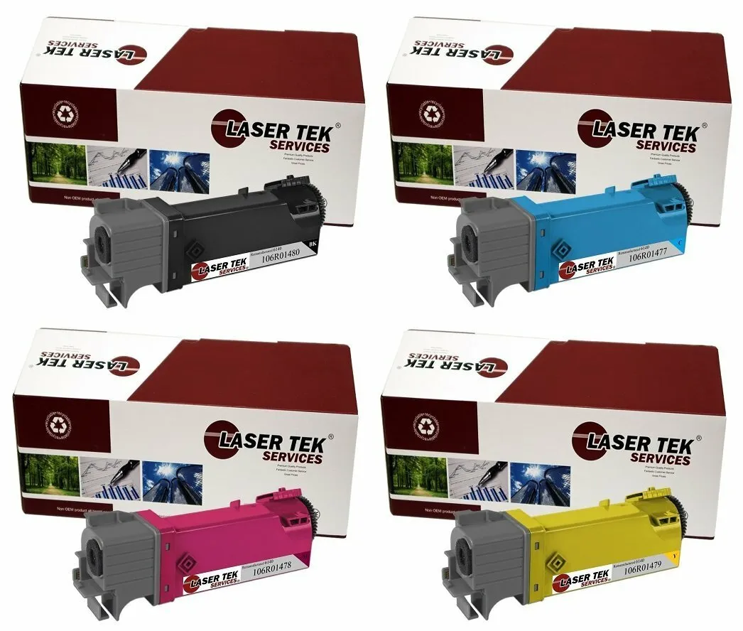 4 Pack Compatible Xerox Phaser 6140 Toner Cartridge Replacements for the Xerox 106R01480, 106R01477, 106R01478, 106R01479 (Black, Cyan, Magenta, Yellow)