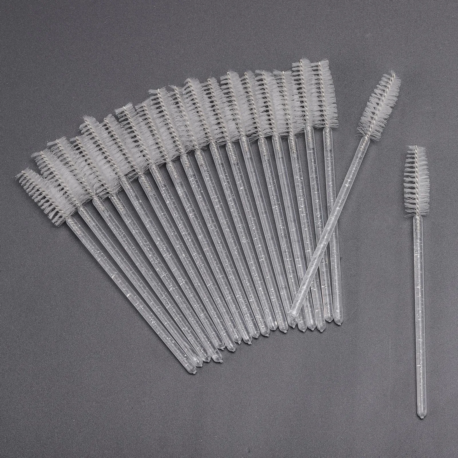 500 Pcs Disposable Mascara Wands, Crystal Spoolies Brush for Eyelash Extensions, Spooly Eyelash Eyebrow Brushes Lash Wand Applicator Makeup Kits