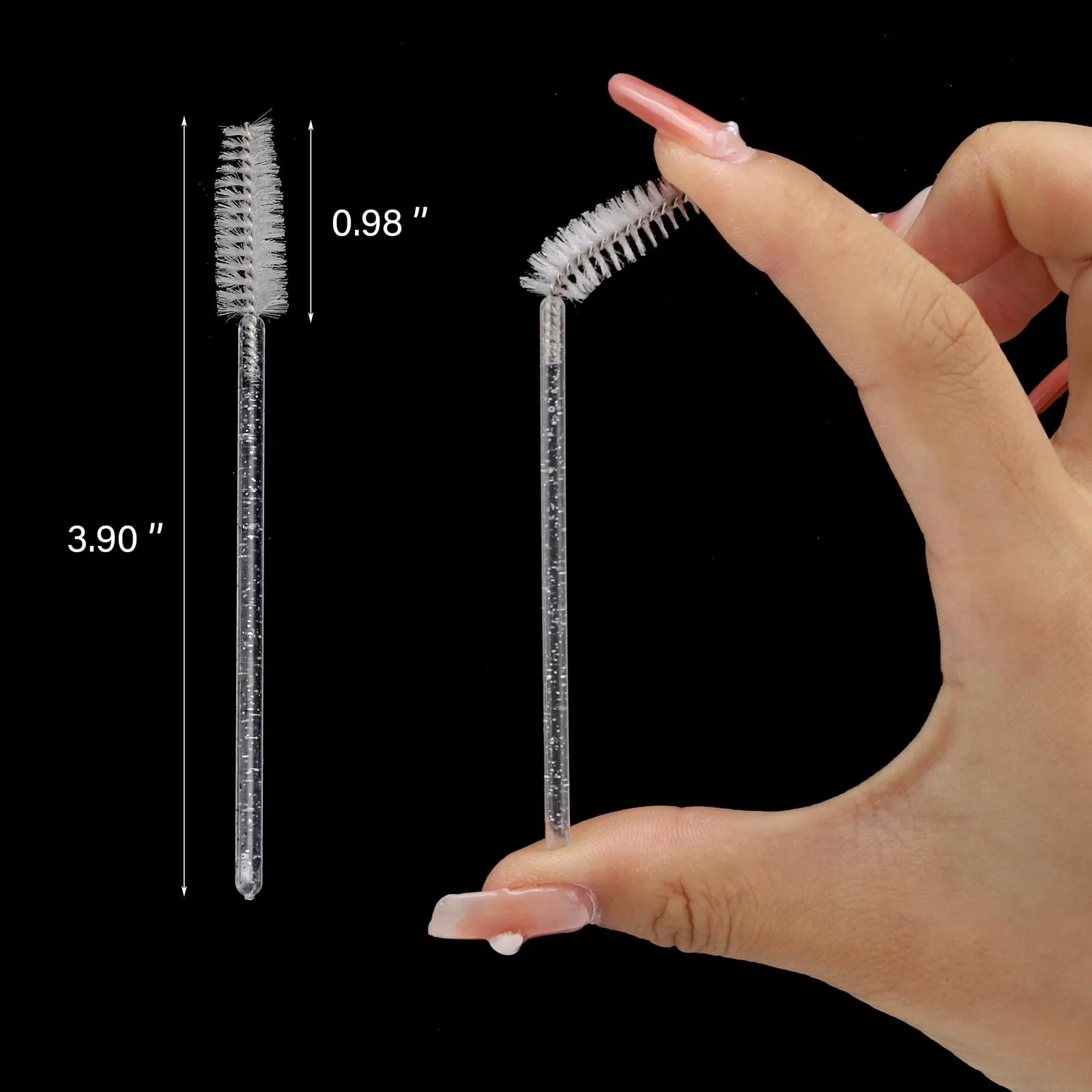 500 Pcs Disposable Mascara Wands, Crystal Spoolies Brush for Eyelash Extensions, Spooly Eyelash Eyebrow Brushes Lash Wand Applicator Makeup Kits