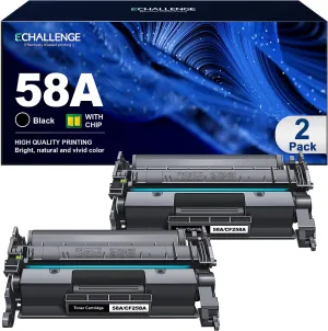 58A CF258A Toner Cartridge With Chip (2 Black) Compatible Replacement for HP 58A CF258A 58X CF258X to Use with M428fdw M428fdn M428dw M404n M404dn M404dw M404 M406dn M430f