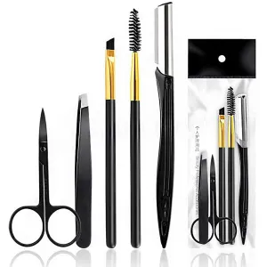 5in1 Eyebrow Tweezers Scissors and Razors Set,Grooming Kit for Women and Men