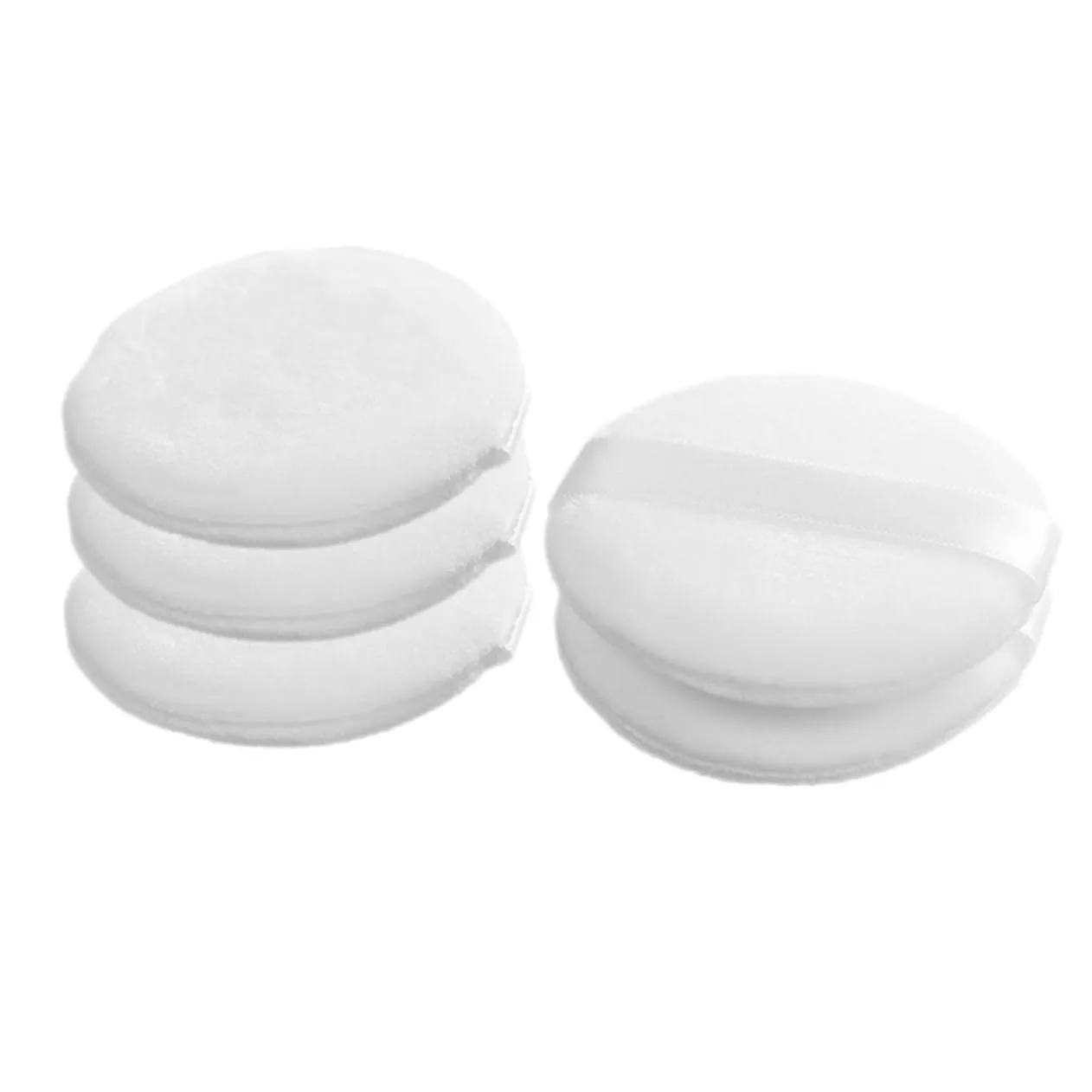 5pcs Woman Cosmetic Powder Puff Soft Velour Makeup Pads for Application for Daily Use Skin-friendly for Setting Powder and Loose