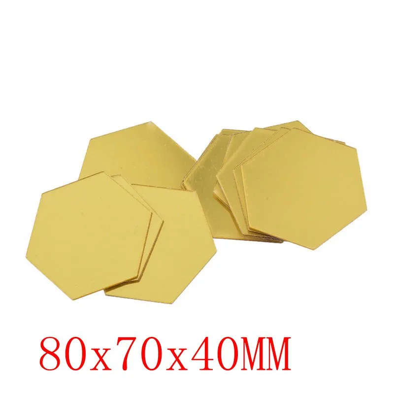 6/12 Pcs 3D Hexagon Acrylic Mirror Wall Stickers