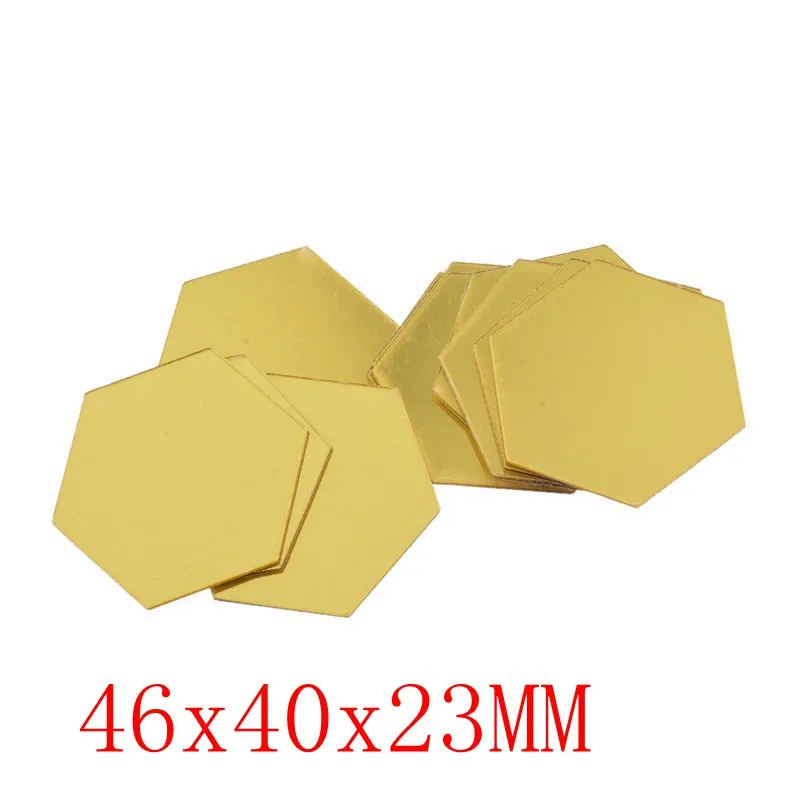 6/12 Pcs 3D Hexagon Acrylic Mirror Wall Stickers