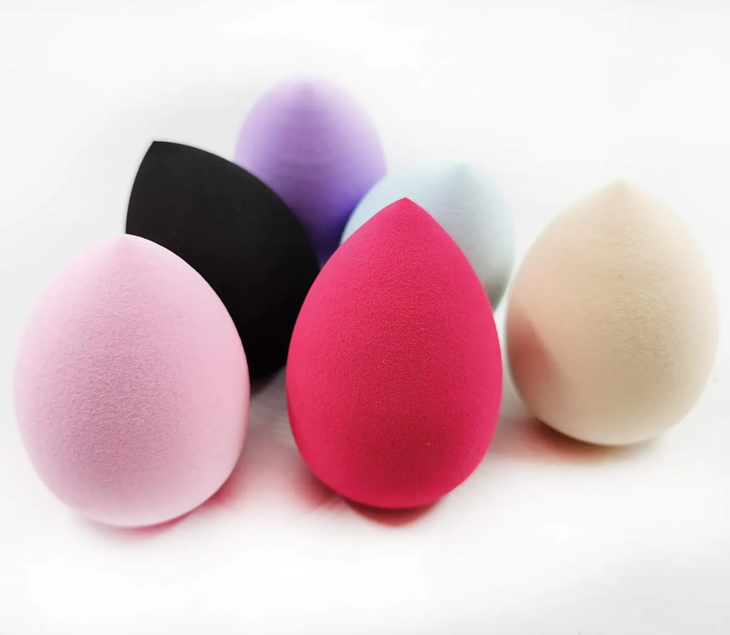 6pc Makeup Sponge Set Non Latex Waterdrop Beauty Foundation Blending Face Sponges Powder Blush Liquid Cream Cosmetic Puff Flawless Facial Make Up Tools (6PC, Waterdrop)
