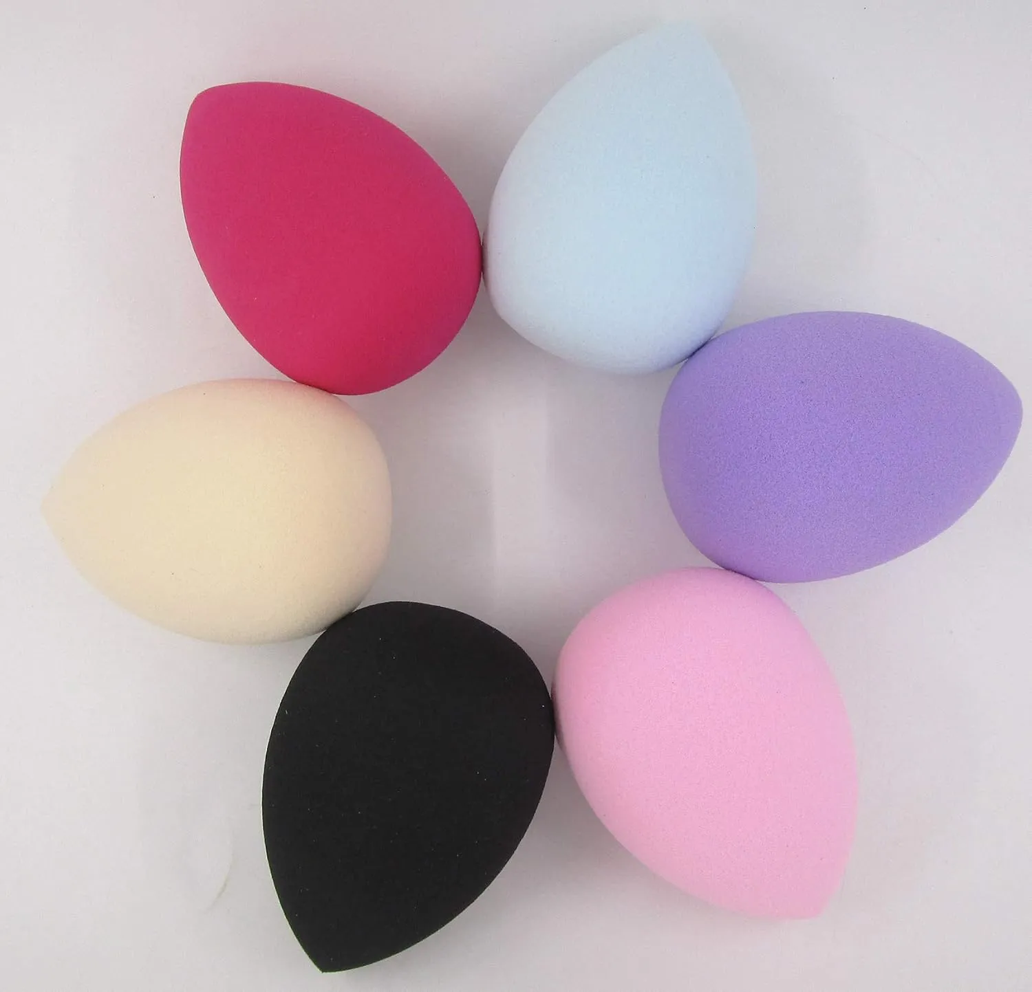 6pc Makeup Sponge Set Non Latex Waterdrop Beauty Foundation Blending Face Sponges Powder Blush Liquid Cream Cosmetic Puff Flawless Facial Make Up Tools (6PC, Waterdrop)
