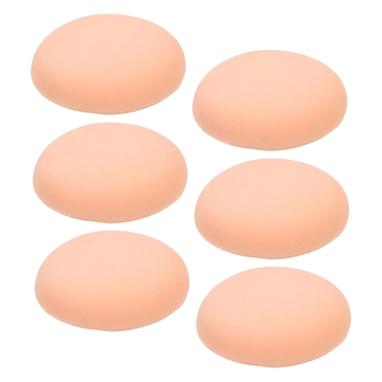 6pcs Dual-use Makeup Powder Sponges Soft Non-absorbing Cosmetic for Wet Dry Applications Travel-friendly Round Design for Seamless Foundation Concealer