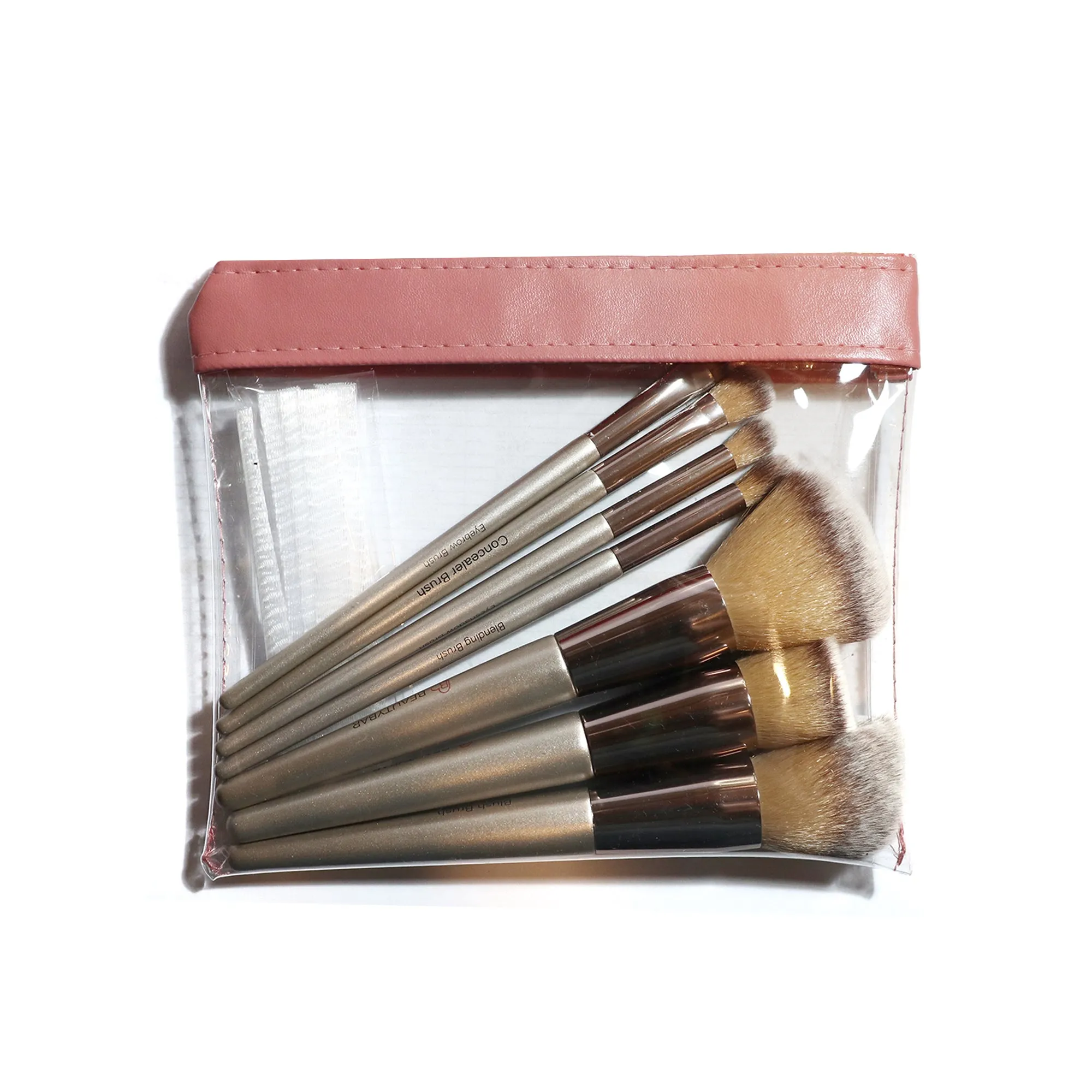 7 Piece Makeup Brush Set with Brush Guards and Pouch