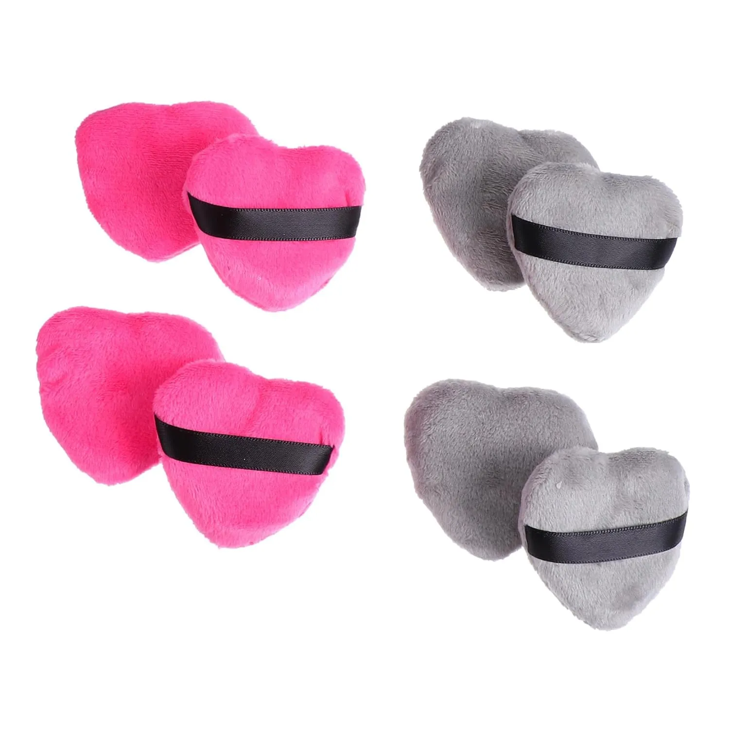8Pcs Heart Shape Makeup Powder Puff Soft Velour Body and Face Powder Applicators for Foundation and Loose Powder and Beauty Sponge Blenders