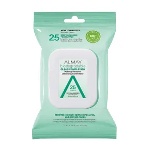 ALMAY - Biodegradable Clear Complexion Makeup Remover Cleansing Towelettes - 25 Count