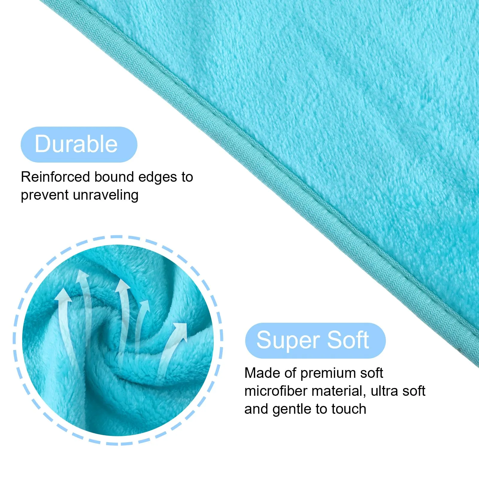 Amabro Makeup Remover Cloth, 4pcs Reusable Face Wash Cloths Washable Make up Facial Remover Pads Ultra Soft Microfiber Cleansing Towels, 15.7 x 6.69 in(Narcissus green, Blue, Pink, Dark purple)