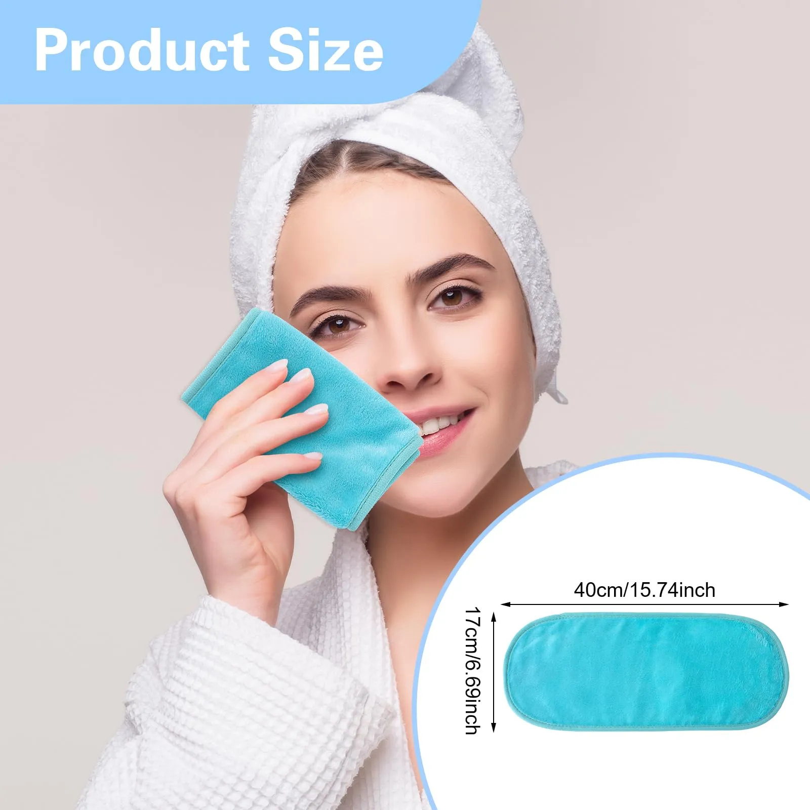 Amabro Makeup Remover Cloth, 4pcs Reusable Face Wash Cloths Washable Make up Facial Remover Pads Ultra Soft Microfiber Cleansing Towels, 15.7 x 6.69 in(Narcissus green, Blue, Pink, Dark purple)