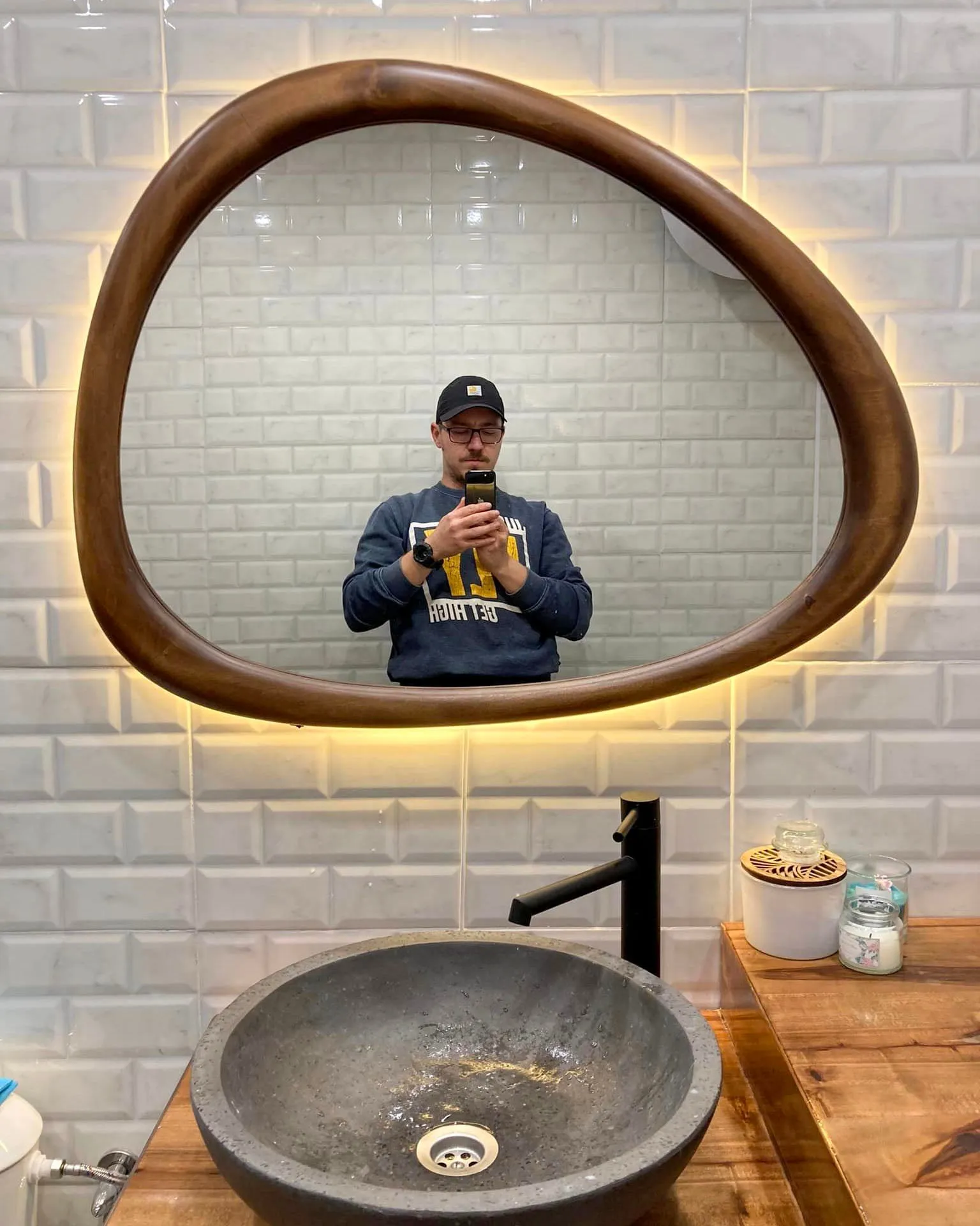 AMEBA asymmetric wall mirror
