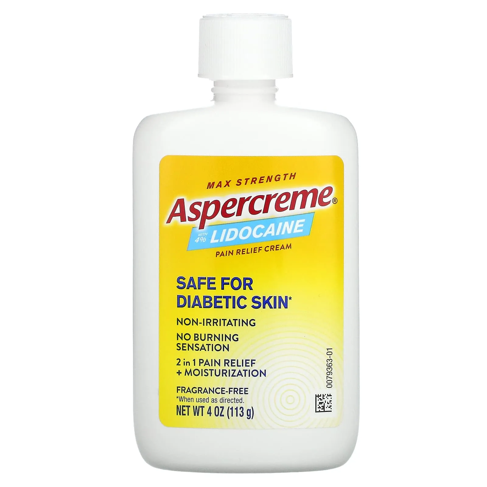 Analgesic Cream Aspercreme for legs with 4% lidocaine, 113 g