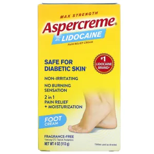 Analgesic Cream Aspercreme for legs with 4% lidocaine, 113 g