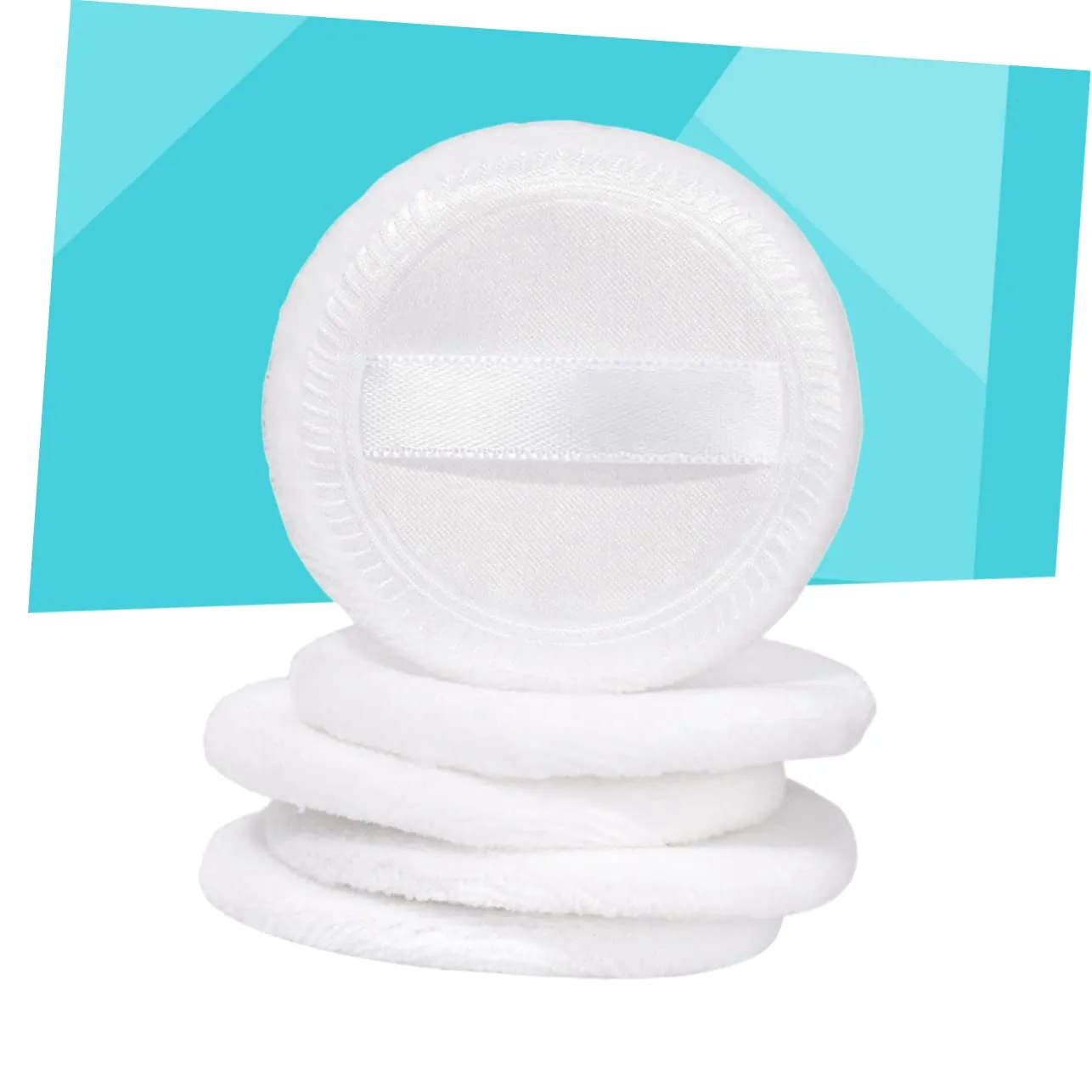 Angoily 5pcs Cotton Powder Puff for Loose Powder Makeup Velour Foundation Applicator for Women for Salon Home Travel Use