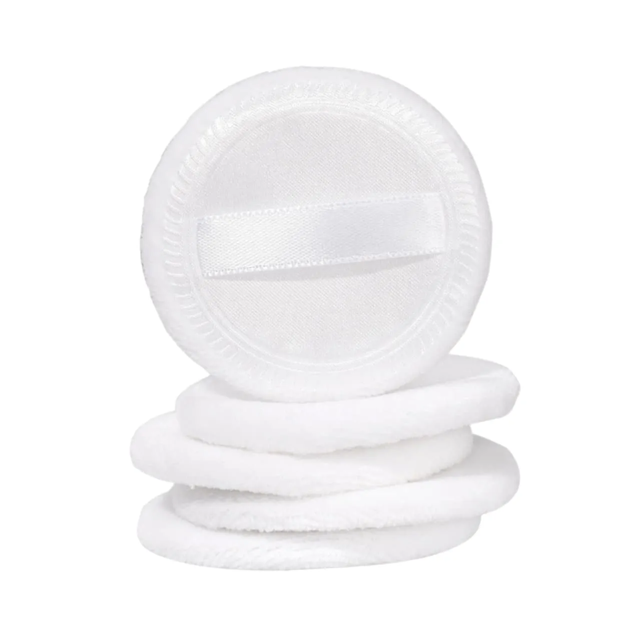 Angoily 5pcs Cotton Powder Puff for Loose Powder Makeup Velour Foundation Applicator for Women for Salon Home Travel Use