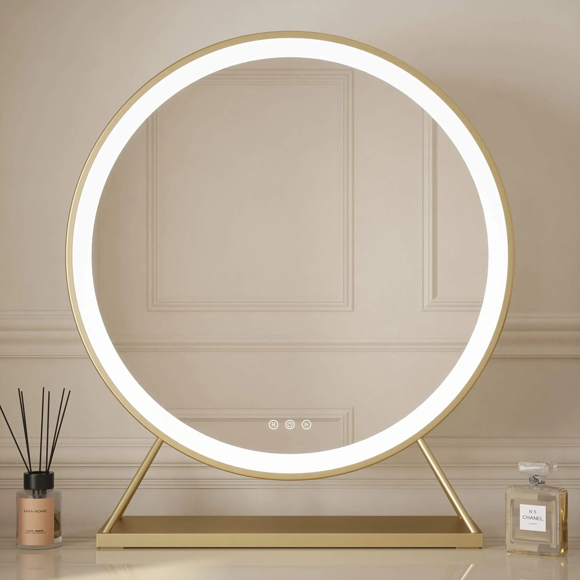 Anne Round Hollywood Mirror Gold 60x63cm