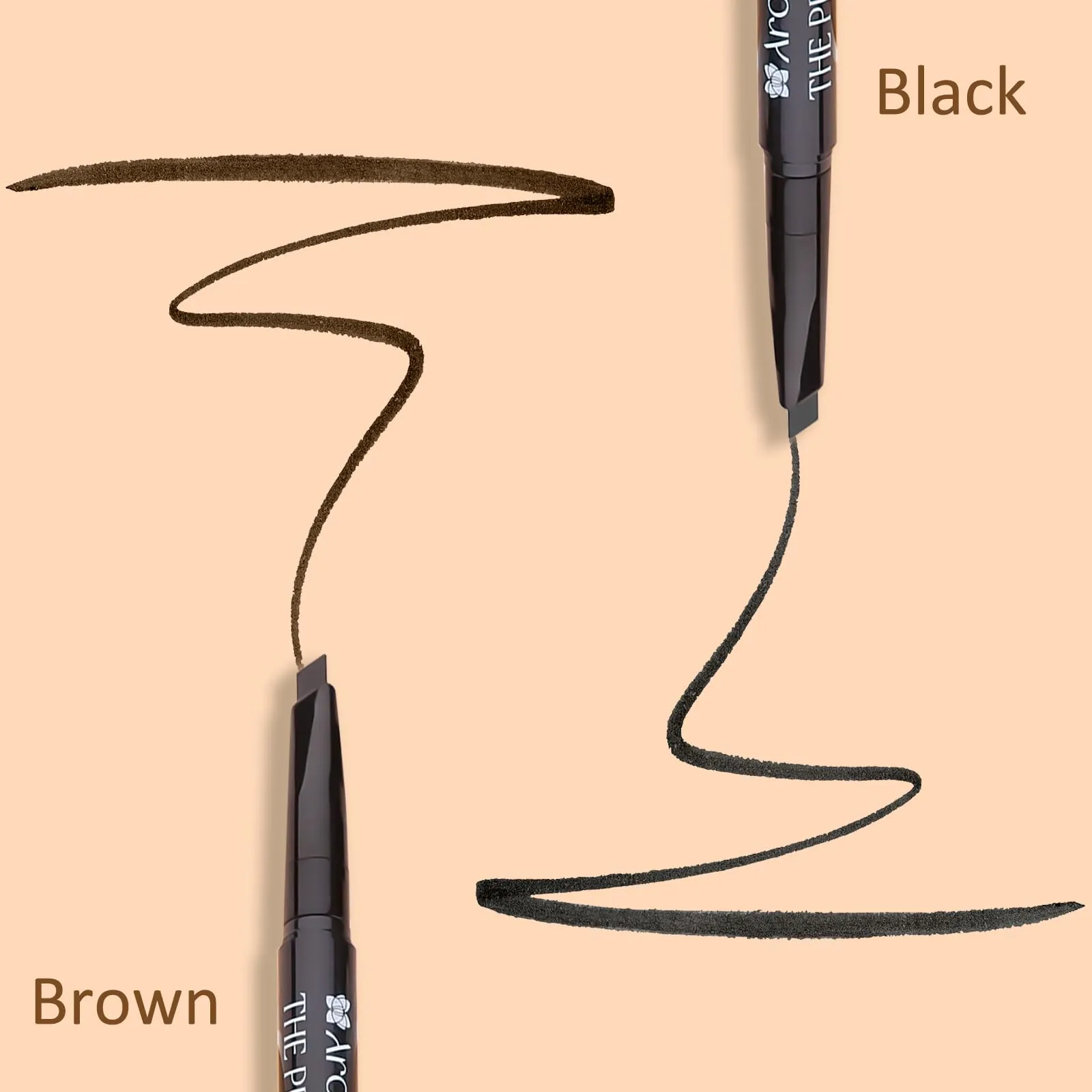Arousar Eyebrow Pencil, Retractable Definer Pencil with Dual-Sided Brow Brush, Long Lasting Eye Brow, Fills Brow Makeup BLACK