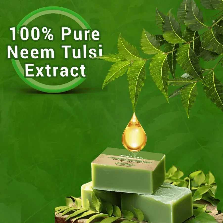 Astro Plus Home-Made Neem Tulsi Soap For Healthy Skin | Best Neem Soap For Acne and Pimples Removal.