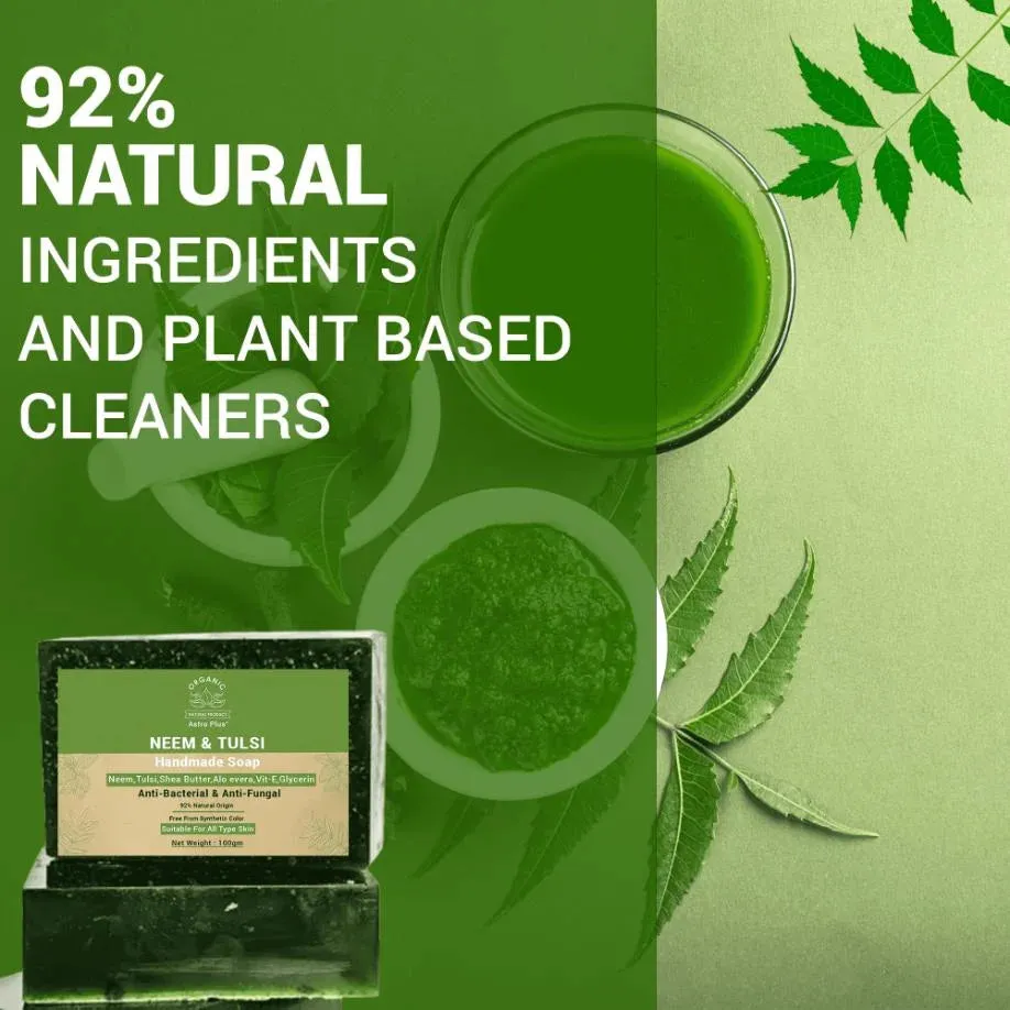 Astro Plus Home-Made Neem Tulsi Soap For Healthy Skin | Best Neem Soap For Acne and Pimples Removal.
